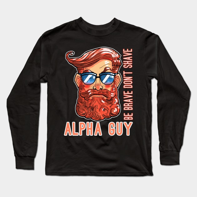 Red Beard Long Sleeve T-Shirt by Madorax